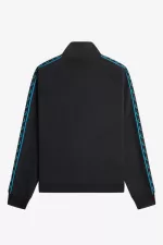 Fred Perry Contrast Tape Men’s Track Jackets Black Cyber Blue | BDNSO1607