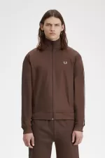 Fred Perry Contrast Tape Men’s Track Jackets Dark Red Warm Grey | PENGF1258