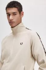 Fred Perry Contrast Tape Men’s Track Jackets Light Mint Black | TCSOY8127