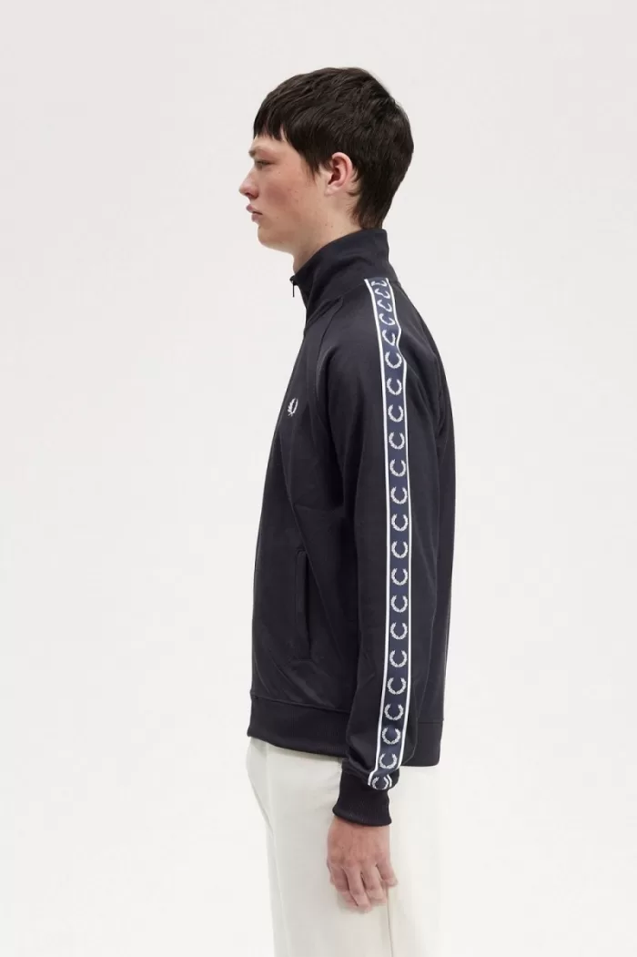 Fred Perry Contrast Tape Men’s Track Jackets Navy Navy | EYZSJ5862