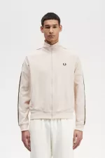 Fred Perry Contrast Tape Men’s Track Jackets Oatmeal Brown | KWUCF3780