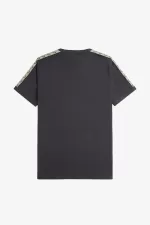 Fred Perry Contrast Tape Ringer Men’s T-Shirt Anchor Grey Black | PDZEF6392