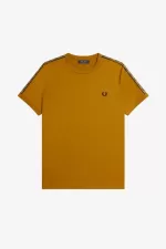 Fred Perry Contrast Tape Ringer Men’s T-Shirt Dark Coffee Brown | LSMQU9370