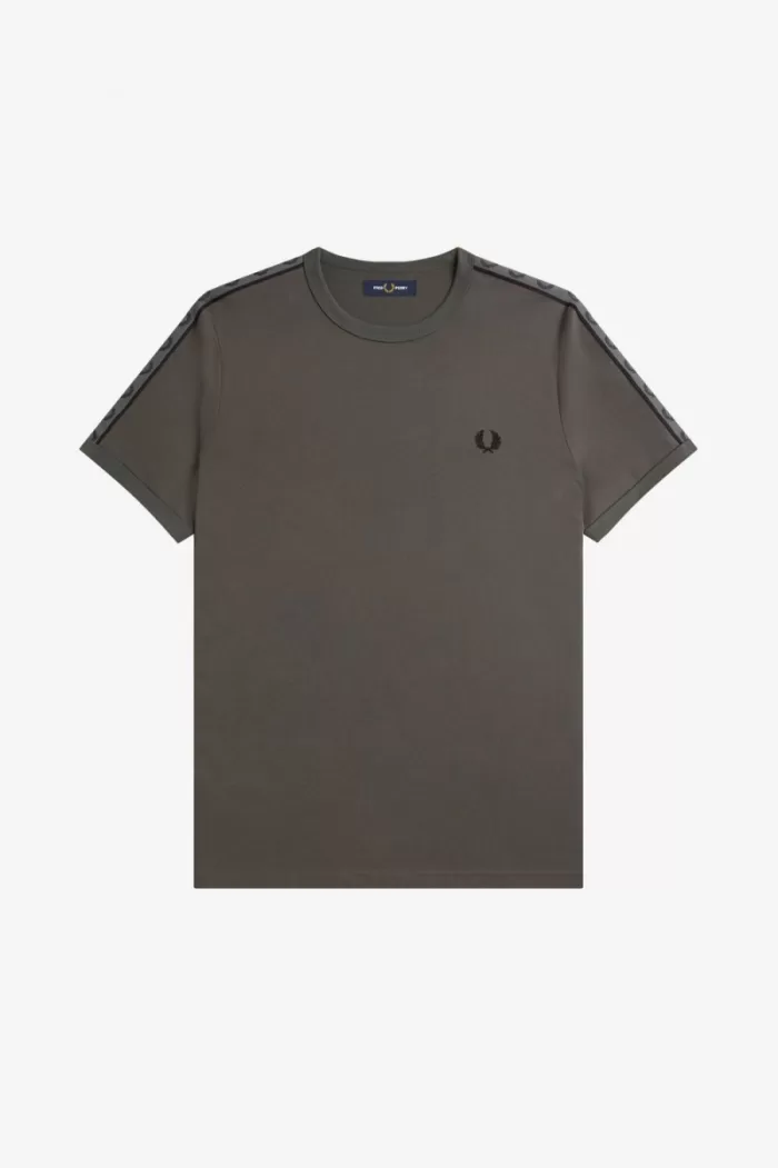 Fred Perry Contrast Tape Ringer Men’s T-Shirt Field Green Field Green | MEADP0814