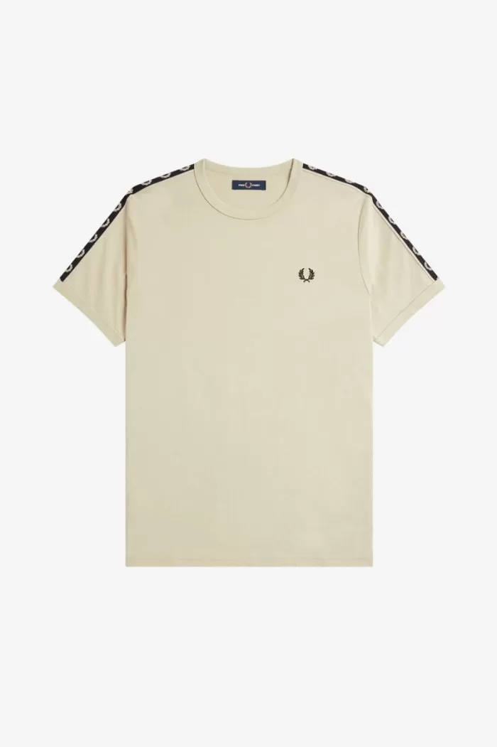 Fred Perry Contrast Tape Ringer Men’s T-Shirt Light Mint Black | OBDZG6390