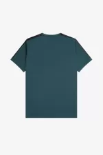 Fred Perry Contrast Tape Ringer Men’s T-Shirt Petrol Blue Black | UPIVO0635