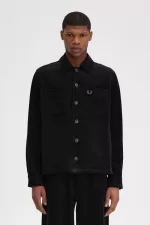 Fred Perry Cord Men’s Shirt Black | ZLURK1798