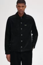 Fred Perry Cord Men’s Shirt Black | ZLURK1798