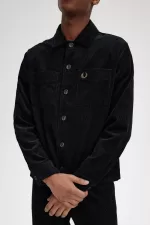 Fred Perry Cord Men’s Shirt Black | ZLURK1798