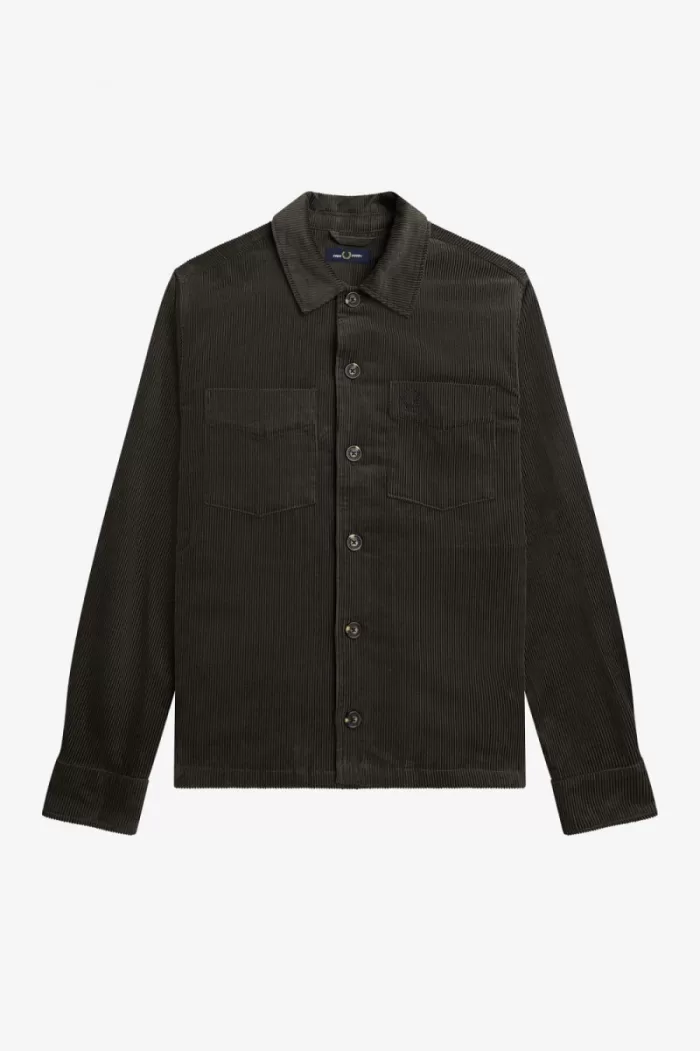 Fred Perry Cord Men’s Shirt Field Green | UZNFW8130