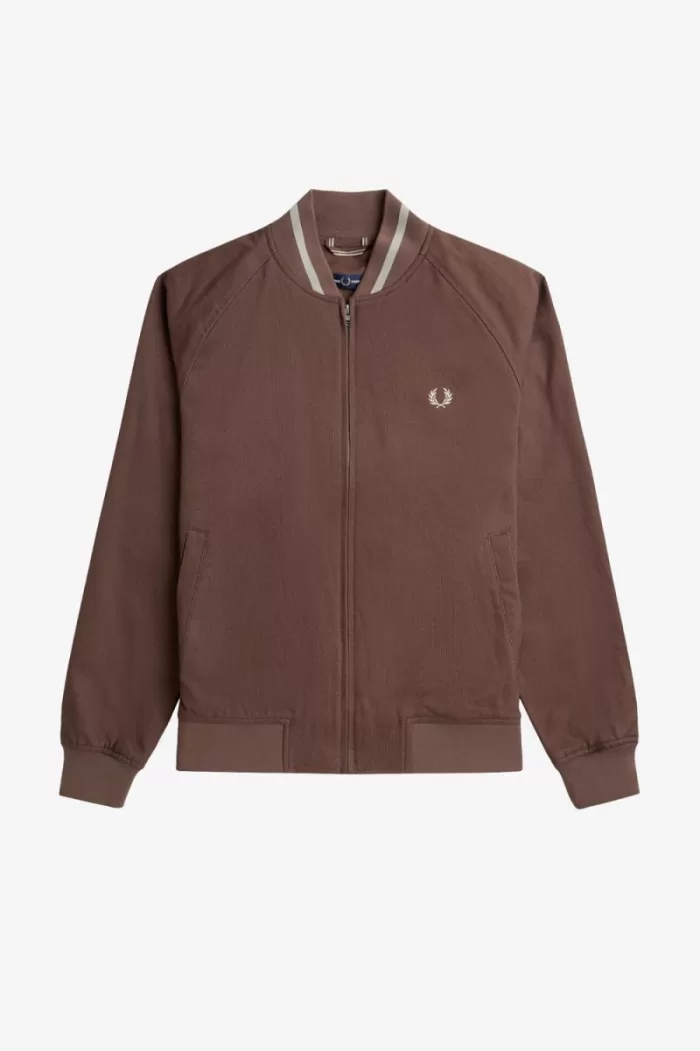 Fred Perry Corduroy Tennis Bomber Men’s Jackets Dark Red | LWXJZ0861