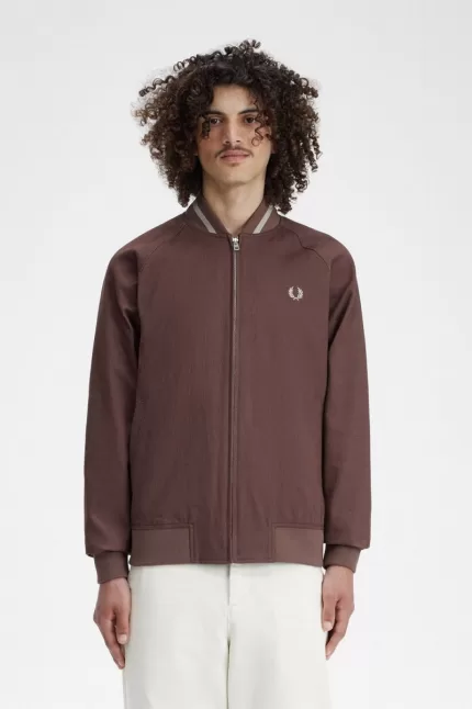 Fred Perry Corduroy Tennis Bomber Men’s Jackets Dark Red | LWXJZ0861