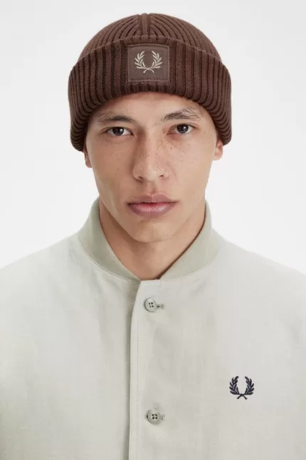 Fred Perry Cotton Rib Men’s Caps Dark Red Warm Grey | QSPNU4038