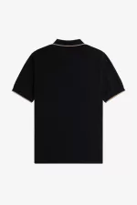 Fred Perry Crepe Pique Zip Neck Men’s Polo Shirt Black | ANKMW6105