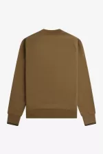 Fred Perry Crew Neck Men’s Sweatshirts Brown Burnt Tobacco | MDXFI9186