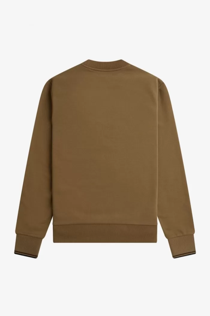 Fred Perry Crew Neck Men’s Sweatshirts Brown Burnt Tobacco | MDXFI9186