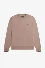 Fred Perry Crew Neck Men’s Sweatshirts Dark Pink Black | RWOAM5198