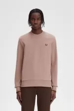 Fred Perry Crew Neck Men’s Sweatshirts Dark Pink | PBGNV7602