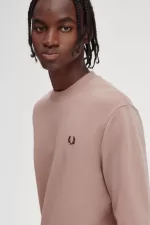 Fred Perry Crew Neck Men’s Sweatshirts Dark Pink | PBGNV7602