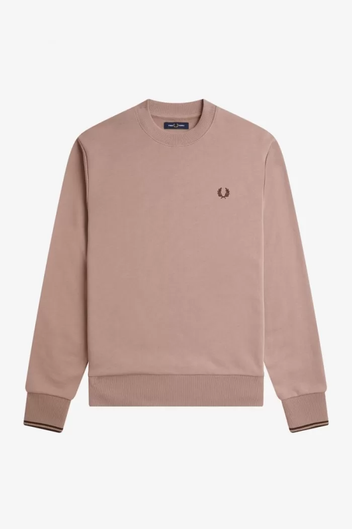 Fred Perry Crew Neck Men’s Sweatshirts Dark Pink | PBGNV7602