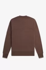 Fred Perry Crew Neck Men’s Sweatshirts Dark Red Warm Grey | SOJYB3974