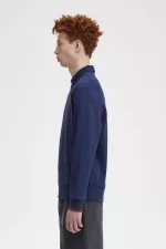 Fred Perry Crew Neck Men’s Sweatshirts French Navy Whisky Brown | YJOUR5793