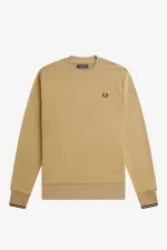 Fred Perry Crew Neck Men’s Sweatshirts Green Black | QHGUL9043