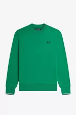 Fred Perry Crew Neck Men’s Sweatshirts Green | XVAPS2781