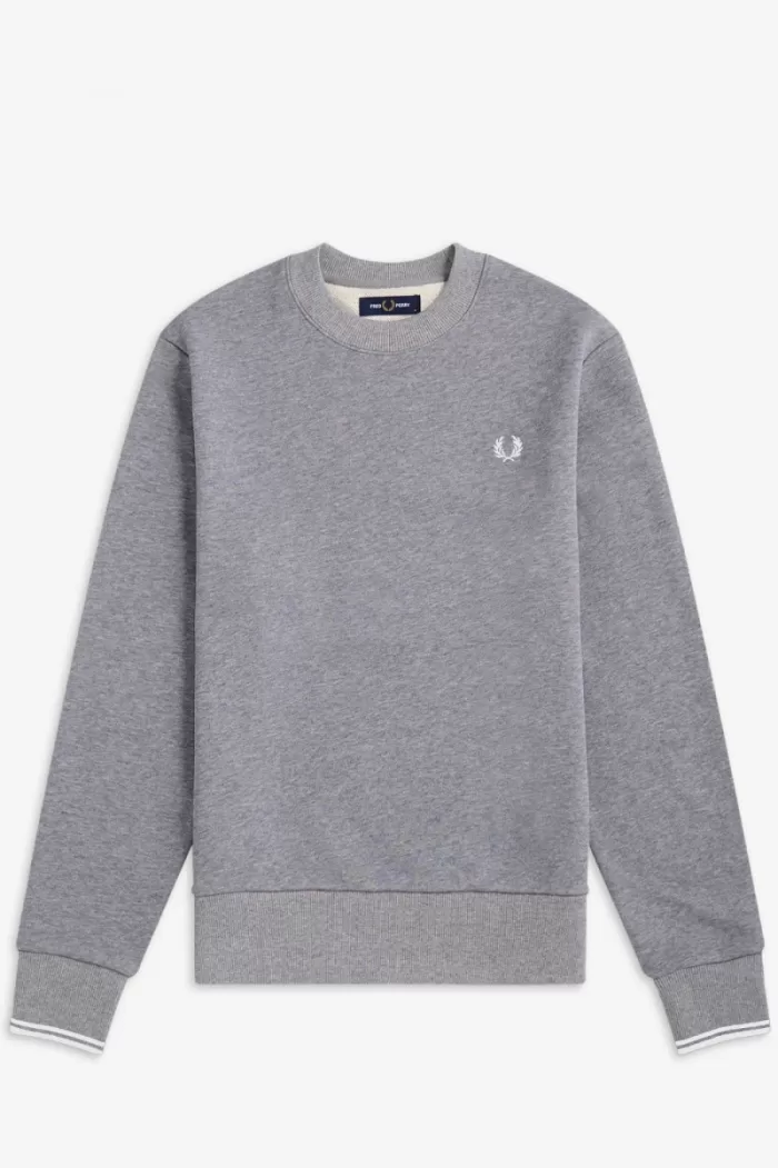 Fred Perry Crew Neck Men’s Sweatshirts Grey | SDJZX2618