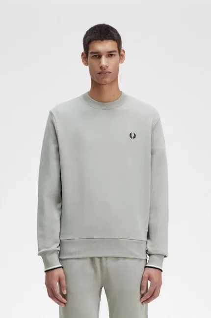 Fred Perry Crew Neck Men’s Sweatshirts Grey | YDXNZ0146