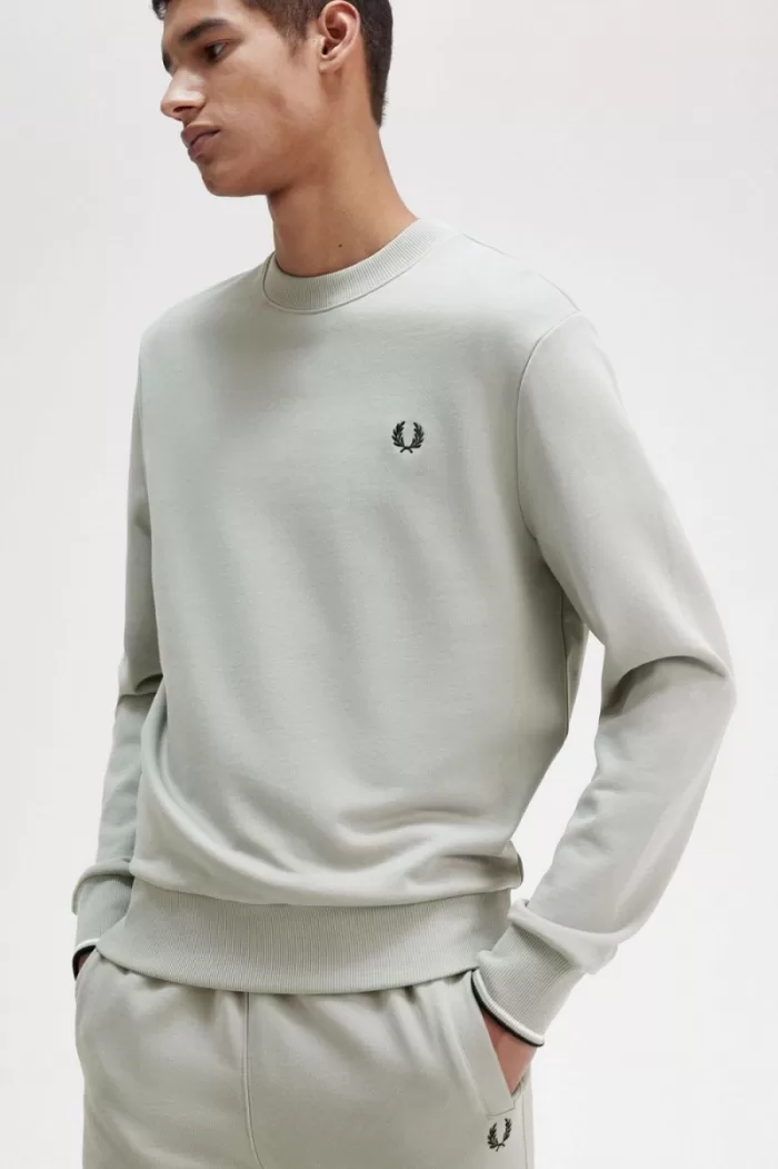 Fred Perry Crew Neck Men’s Sweatshirts Grey | YDXNZ0146