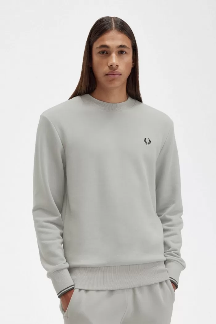 Fred Perry Crew Neck Men’s Sweatshirts Grey | ZITHA4281