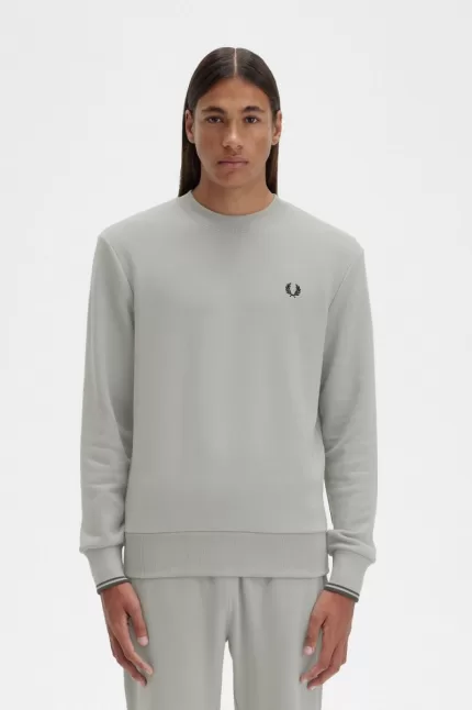 Fred Perry Crew Neck Men’s Sweatshirts Grey | ZITHA4281