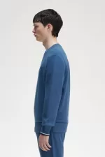 Fred Perry Crew Neck Men’s Sweatshirts Midnight Blue | MOHYB3084