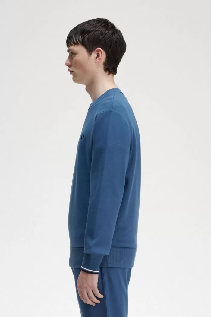 Fred Perry Crew Neck Men’s Sweatshirts Midnight Blue | MOHYB3084