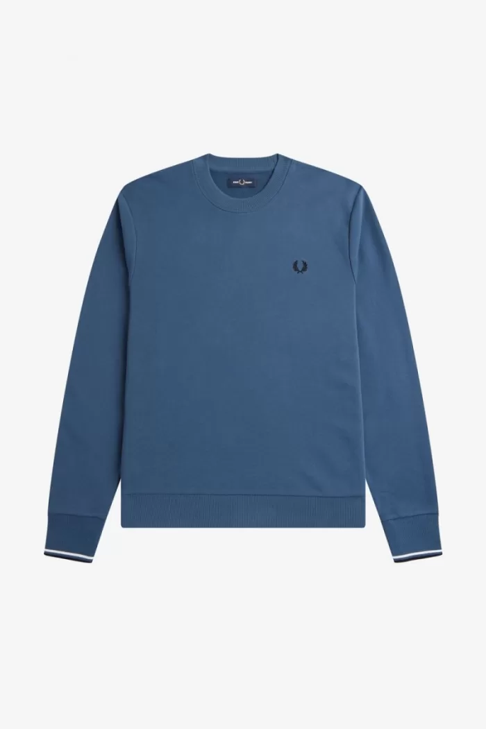 Fred Perry Crew Neck Men’s Sweatshirts Midnight Blue | MOHYB3084