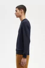 Fred Perry Crew Neck Men’s Sweatshirts Navy Dark Coffee | ZLVRI0358