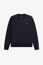 Fred Perry Crew Neck Men’s Sweatshirts Navy Dark Coffee | ZLVRI0358