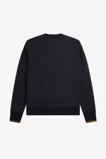 Fred Perry Crew Neck Men’s Sweatshirts Navy Dark Coffee | ZLVRI0358