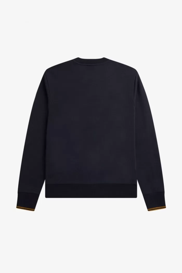 Fred Perry Crew Neck Men’s Sweatshirts Navy Dark Coffee | ZLVRI0358