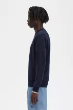 Fred Perry Crew Neck Men’s Sweatshirts Navy | NXGDY1497