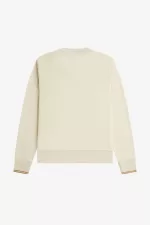 Fred Perry Crew Neck Men’s Sweatshirts Oatmeal | JDWQS8057