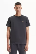 Fred Perry Crew Neck Men’s T-Shirt Anchor Grey Dark Coffee | QZWRM5604