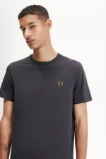 Fred Perry Crew Neck Men’s T-Shirt Anchor Grey Dark Coffee | QZWRM5604