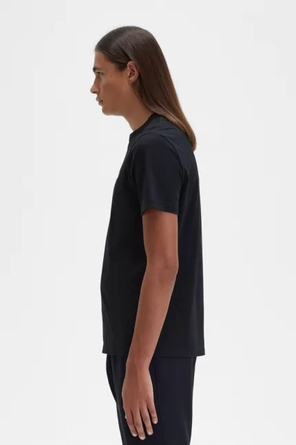 Fred Perry Crew Neck Men’s T-Shirt Black | DOUTL2153