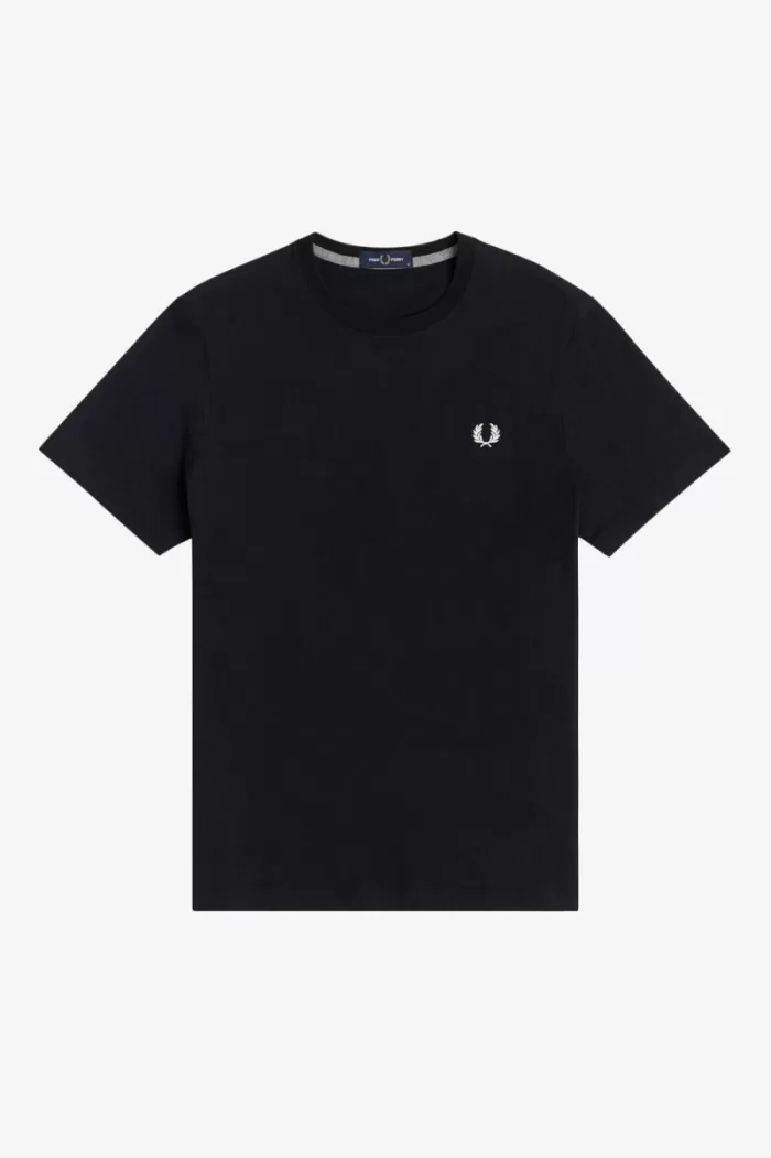 Fred Perry Crew Neck Men’s T-Shirt Black | DOUTL2153