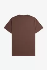 Fred Perry Crew Neck Men’s T-Shirt Dark Red Warm Grey | KZNVD1037