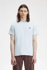 Fred Perry Crew Neck Men’s T-Shirt Light Aqua Midnight Blue | YEJRU8413