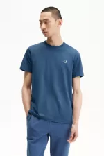 Fred Perry Crew Neck Men’s T-Shirt Midnight Blue Light Aqua | OQRTE2809