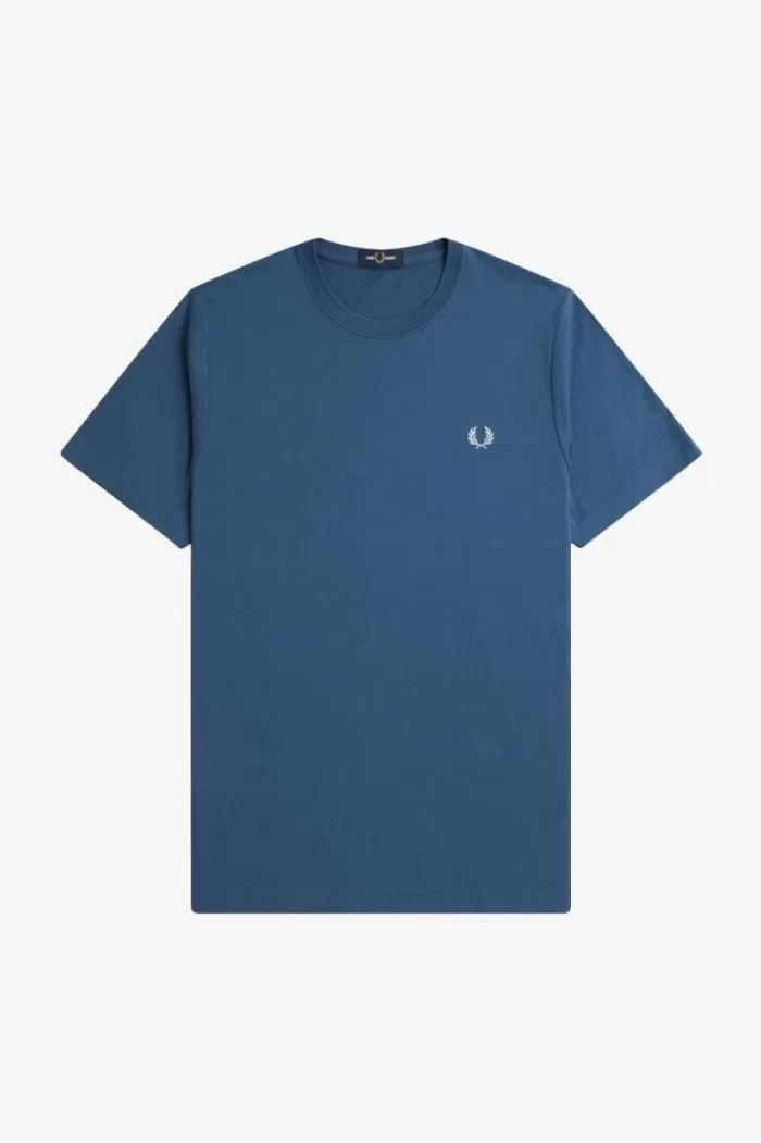 Fred Perry Crew Neck Men’s T-Shirt Midnight Blue Light Aqua | OQRTE2809